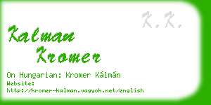 kalman kromer business card